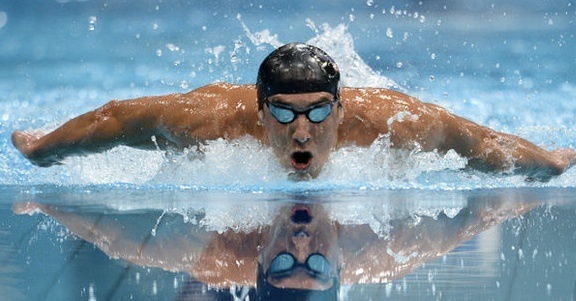 US swimming star, Phelps, is a natural in the water.