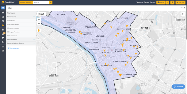 Trenton GovPilot Report a Concern Map